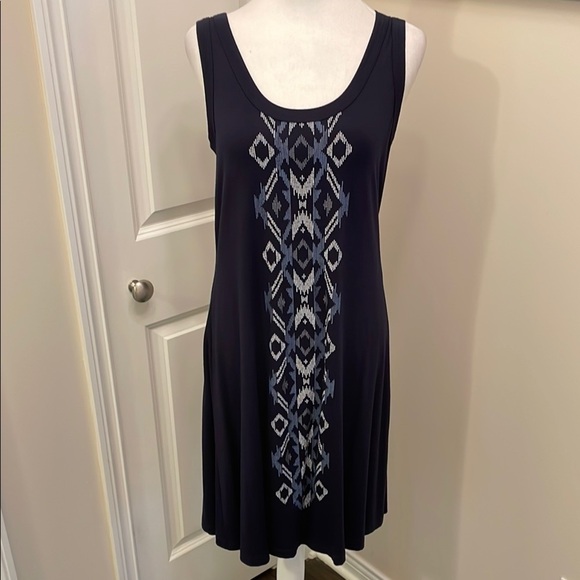Karen Kane Dresses & Skirts - Karen Kane Navy Blue Midi Dress, Geometric Pattern, sleeveless, scoop neck NNT